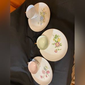 vintage LeftonChina Hand painted Cup and snack sets